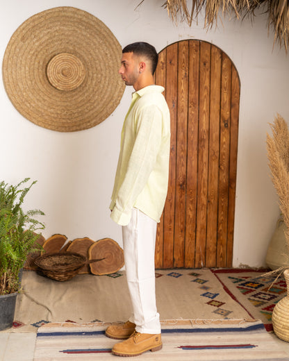 Lime Green Linen Shirt