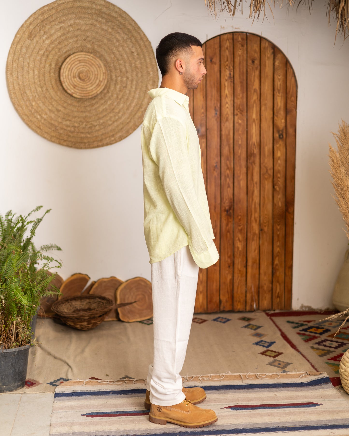 Lime Green Linen Shirt