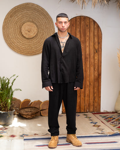 Black Linen Shirt