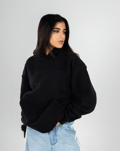 Black Fur Hoodie