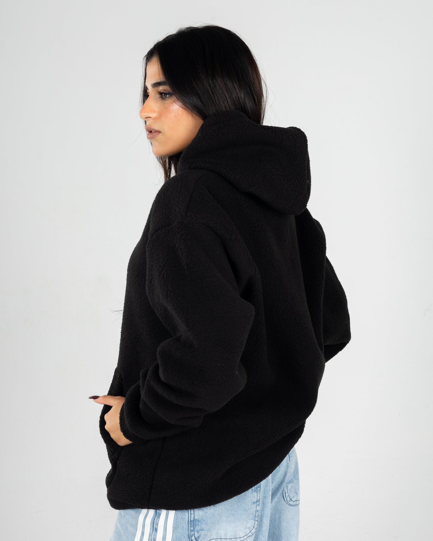 Black Fur Hoodie