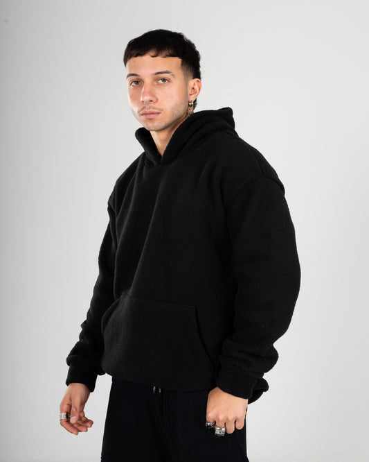 Black Fur Hoodie