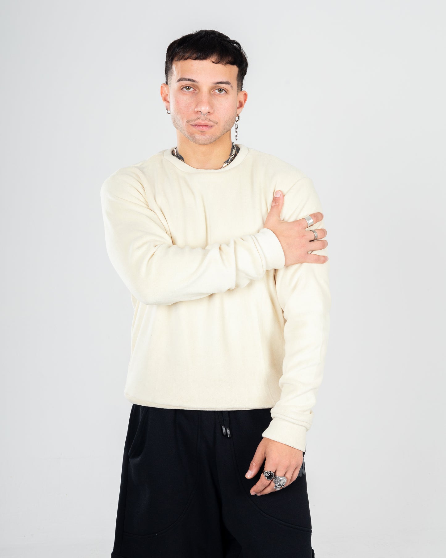 Cream Velvet Crewneck